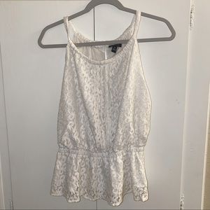 Lace peplum tank